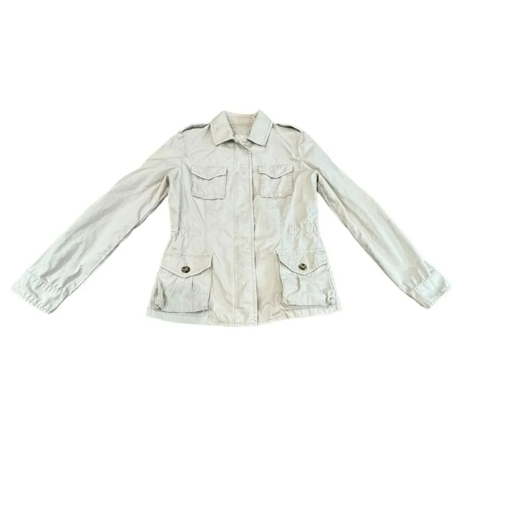 Super Cute Vintage GUC Banana Republic Cargo Jacket XS off White Military flaw
